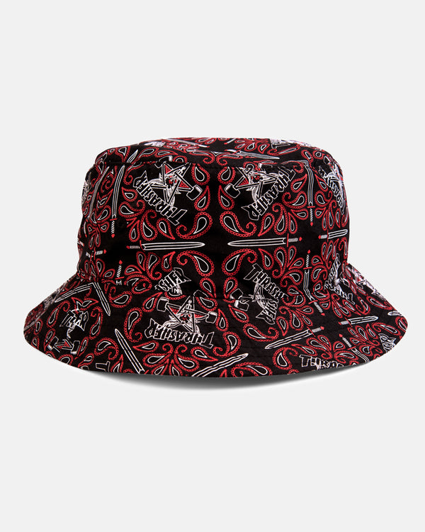 Bandana Bucket Hat (Black/Red)