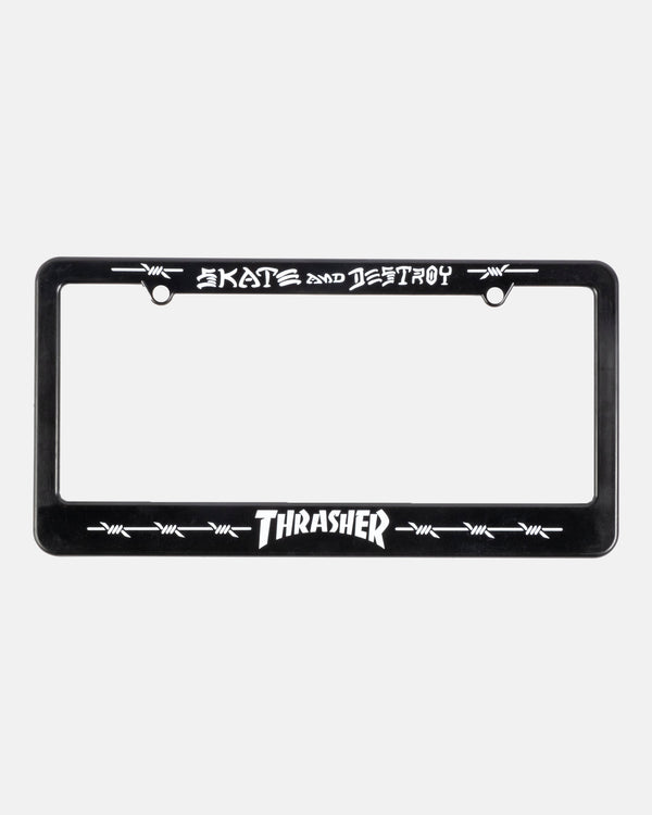 BARBED WIRE - LICENSE PLATE COVER - BLACK