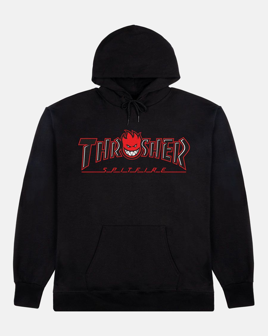 THRASHER X SPITFIRE - BIG HEAD OUTLINE - HOODIE - BLACK – Thrasher