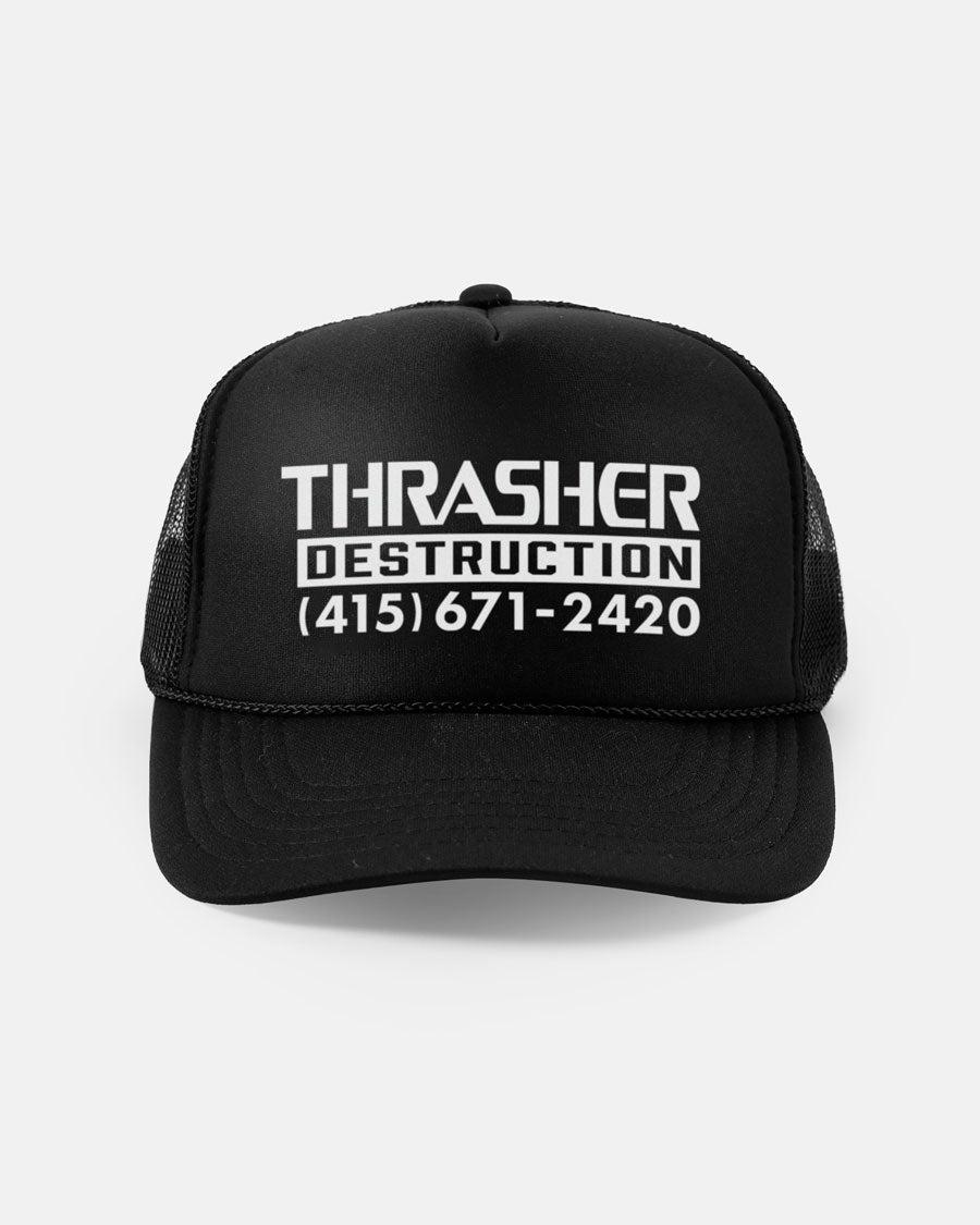 M*a様 THRASHER USA cap ブラック トラッカーキャップ DESTRUCTION TRUCKER - BLACK/BLACK – Thrasher Magazine