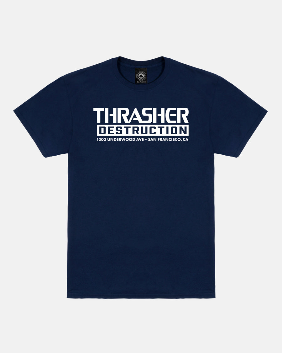 DESTRUCTION T-SHIRT - NAVY – Thrasher Magazine