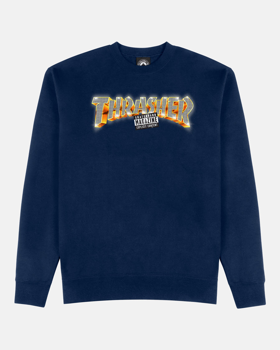 EXPLICIT - CREWNECK - NAVY – Thrasher Magazine