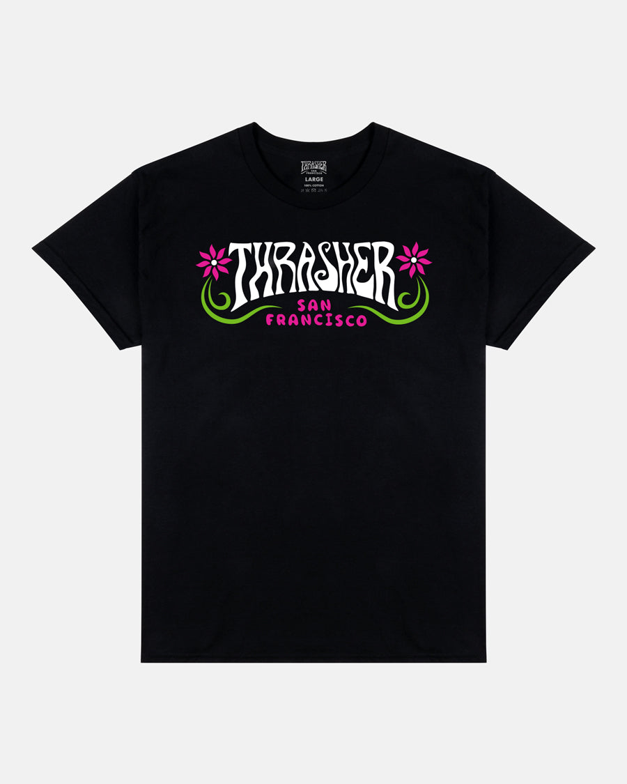BLACK - FLOWER POWER - T-SHIRT – Thrasher Magazine