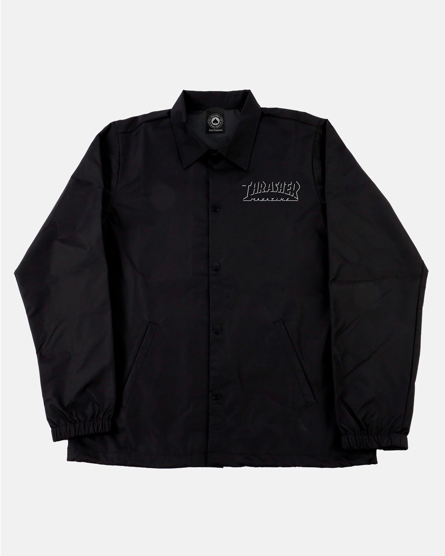 SHADOW MAG LOGO - COACH JACKET - BLACK/BLACK – Thrasher Magazine