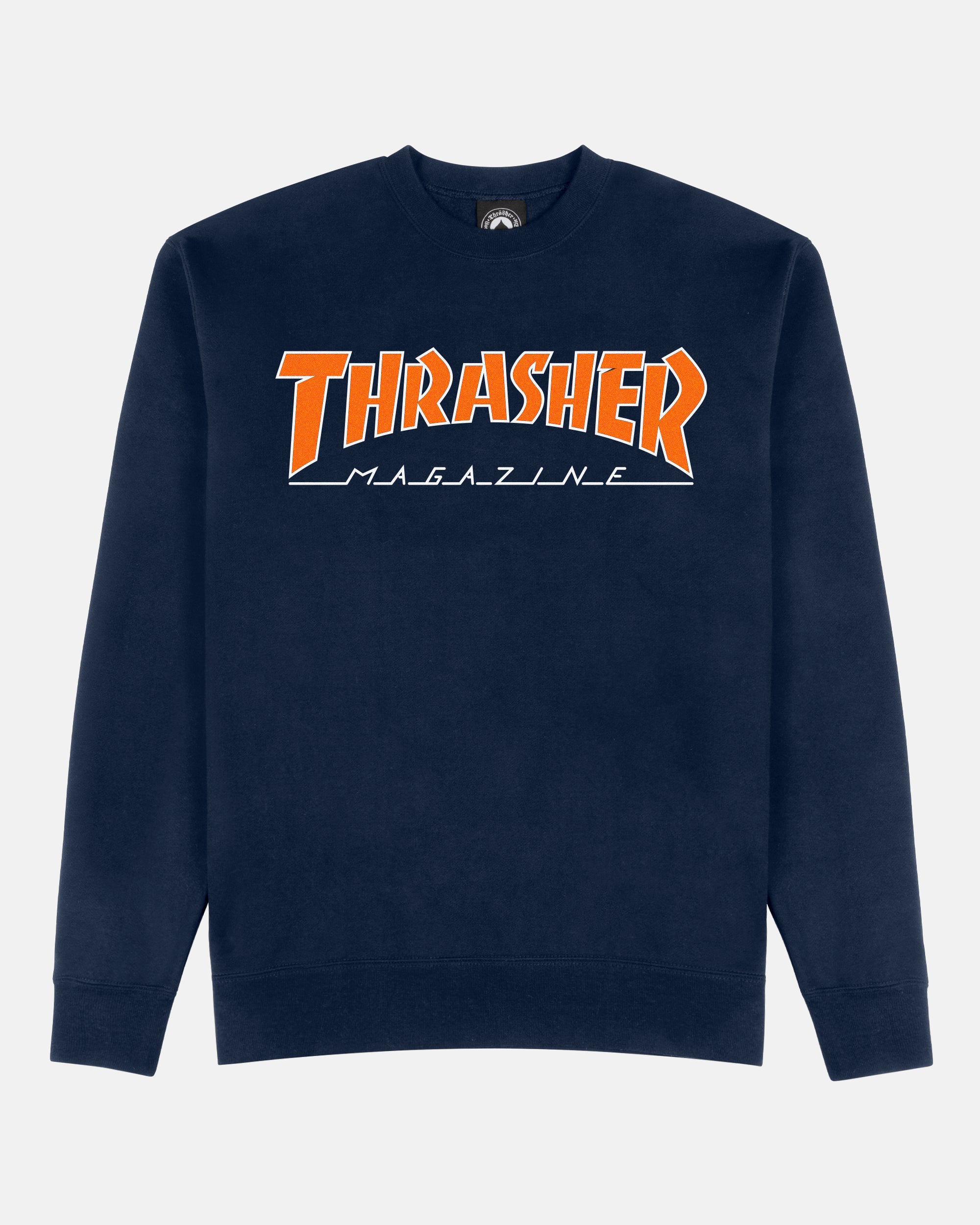 Thrasher outlined logo navy hoodie Clearance