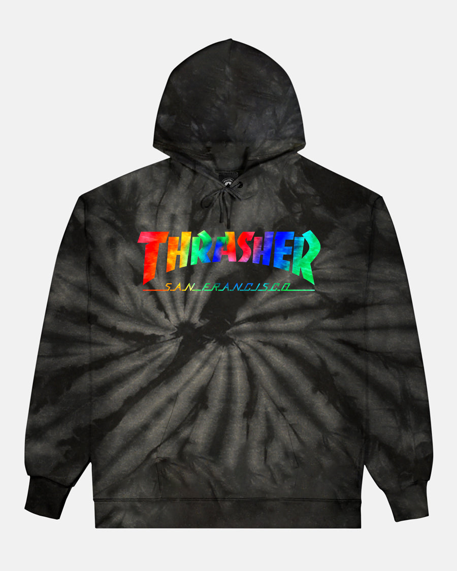 SKATE MAG TIE DYE - HOODIE - BLACK MINERAL – Thrasher Magazine