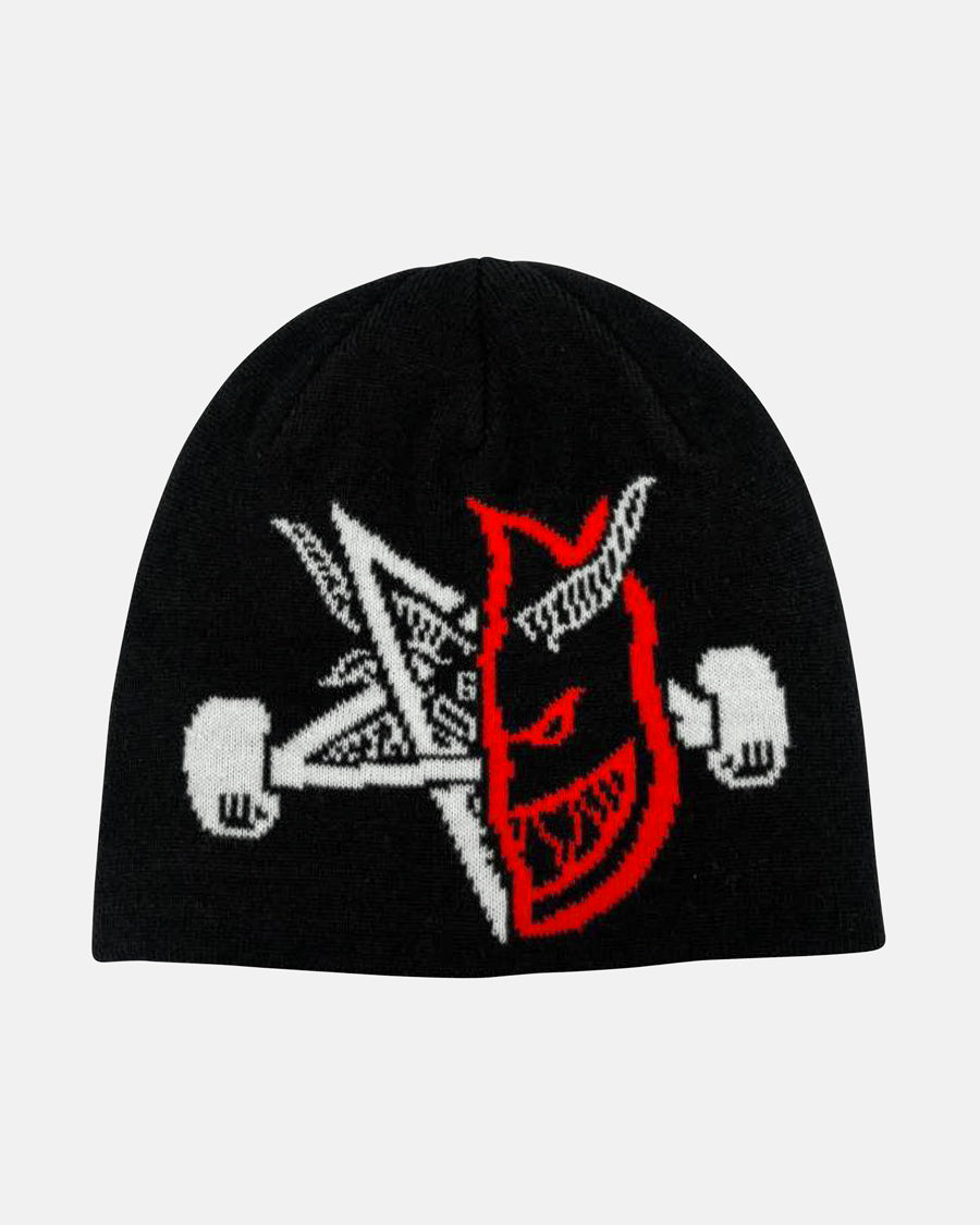 THRASHER X SPITFIRE - THRASH & BURN - SKULLY BEANIE - BLACK