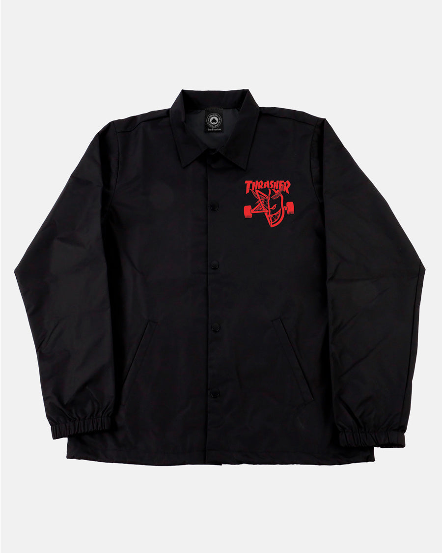 THRASHER X SPITFIRE - THRASH & BURN - COACH JACKET - BLACK