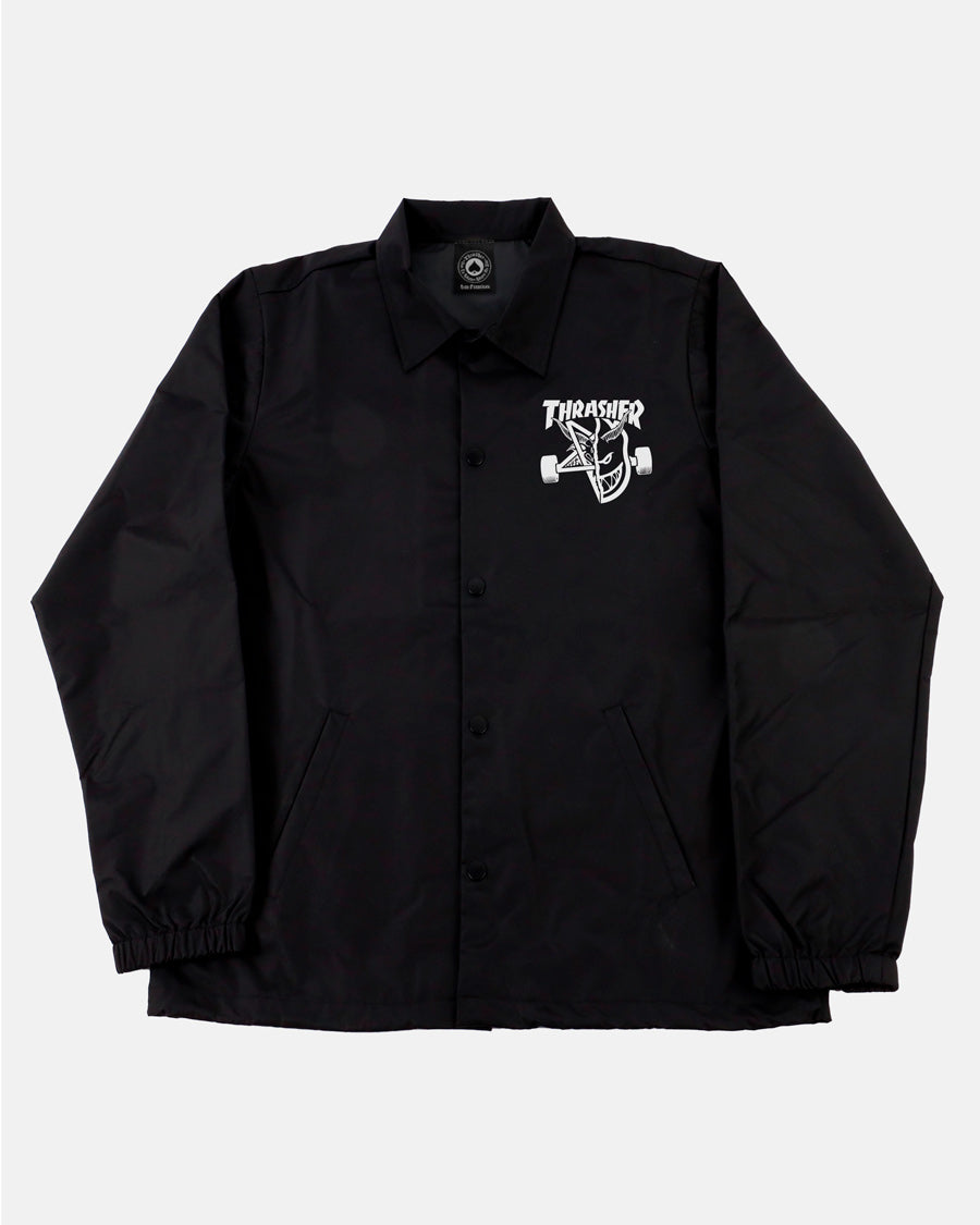 THRASHER X SPITFIRE - THRASH & BURN - COACH JACKET - BLACK
