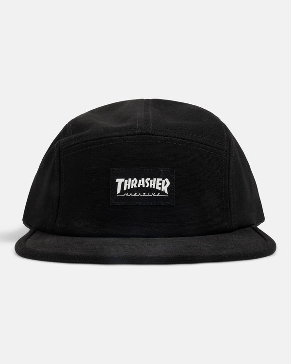 THRASHER - 5 PANEL HAT - BLACK
