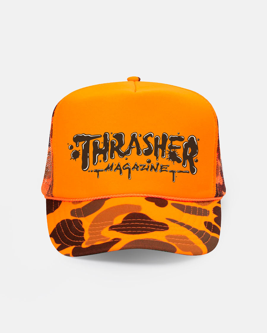 10匣　TENBOX DRUG RUG HAT (レアカラー) WET PAINT TRUCKER - ORANGE CAMO – Thrasher Magazine