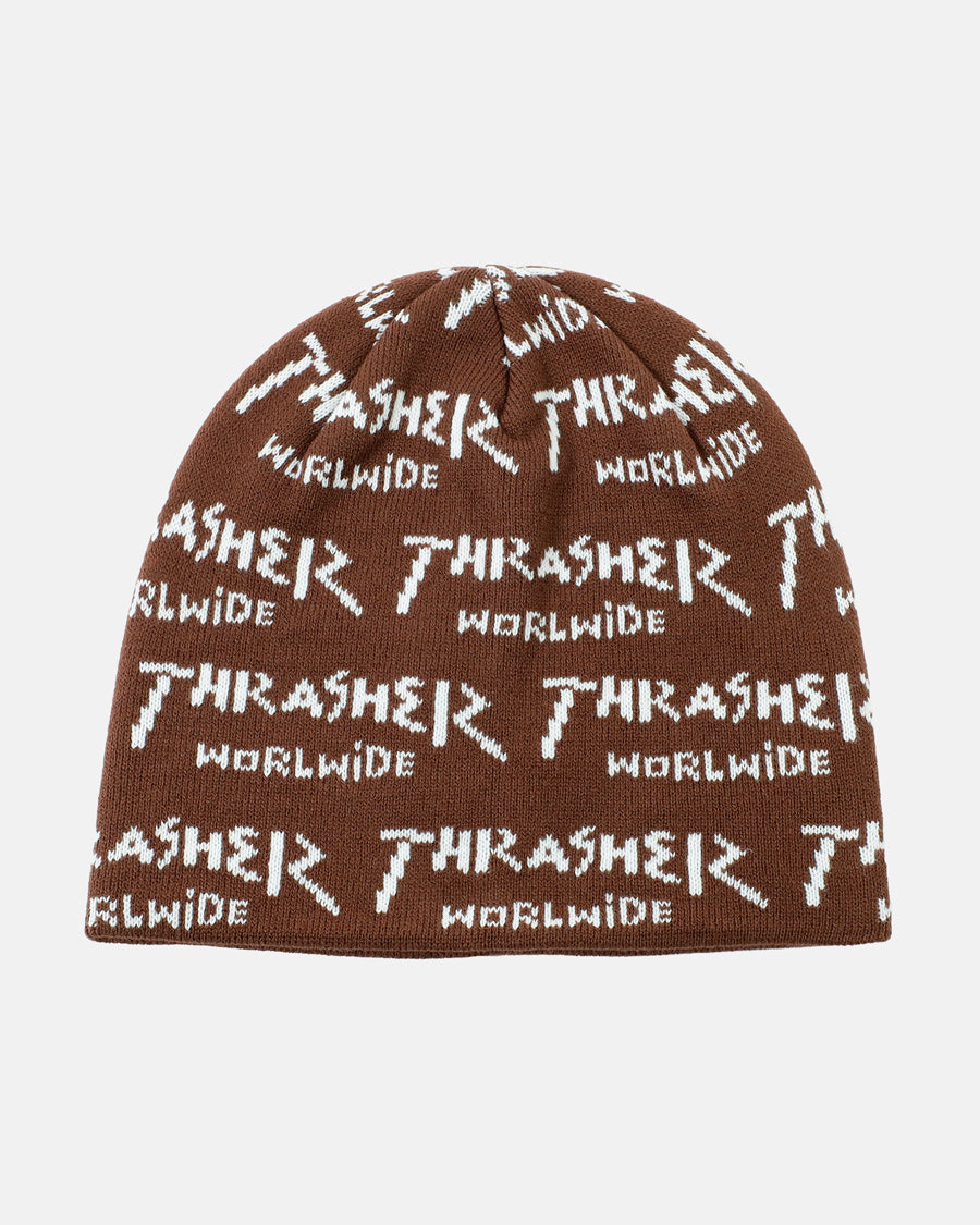 WORLWIDE - SKULLY BEANIE - BROWN – Thrasher Magazine