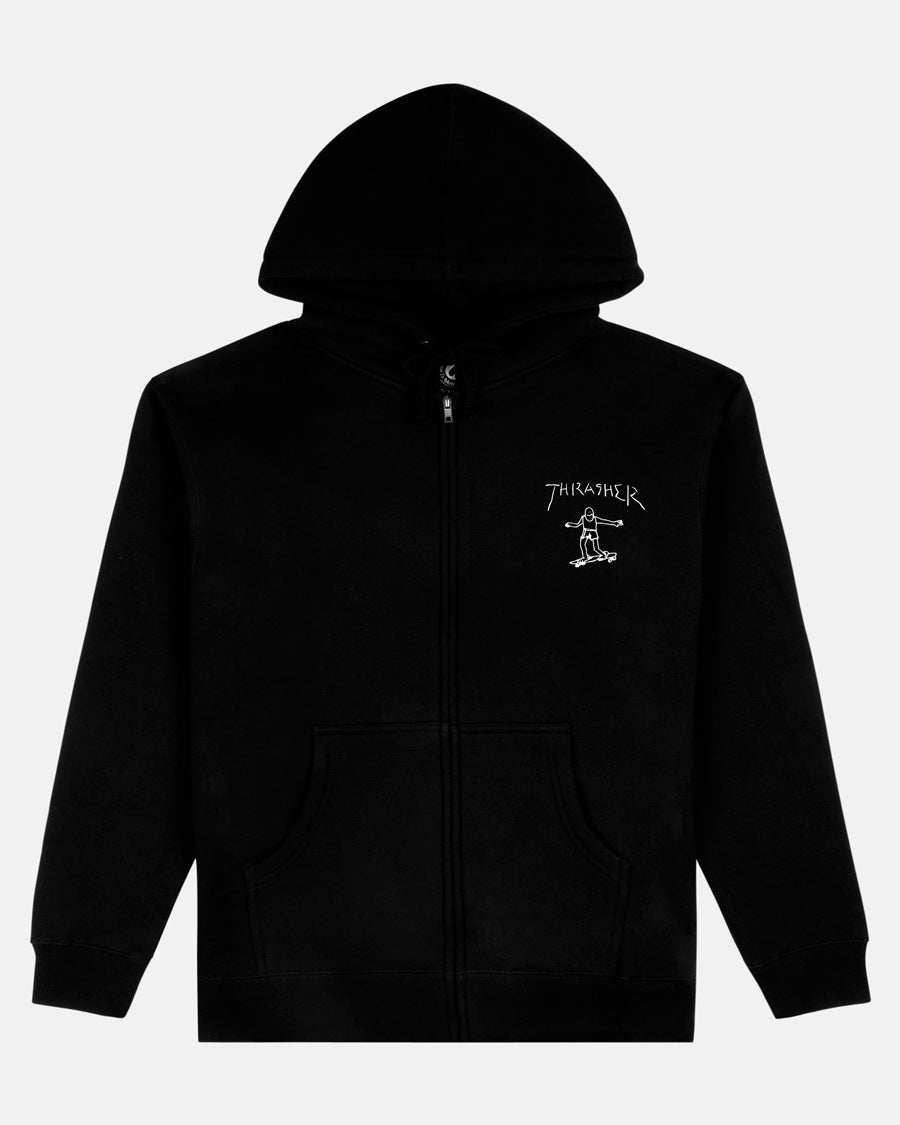 GONZ - ZIP UP HOODIE - BLACK – Thrasher Magazine