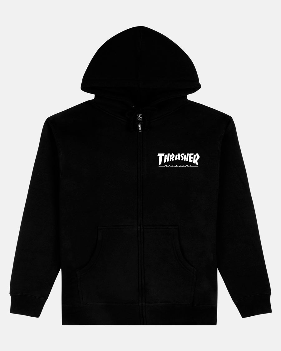 MAG LOGO - ZIP UP HOODIE - BLACK – Thrasher Magazine