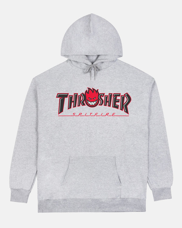 THRASHER X SPITFIRE - BIG HEAD OUTLINE - HOODIE - ASH GREY