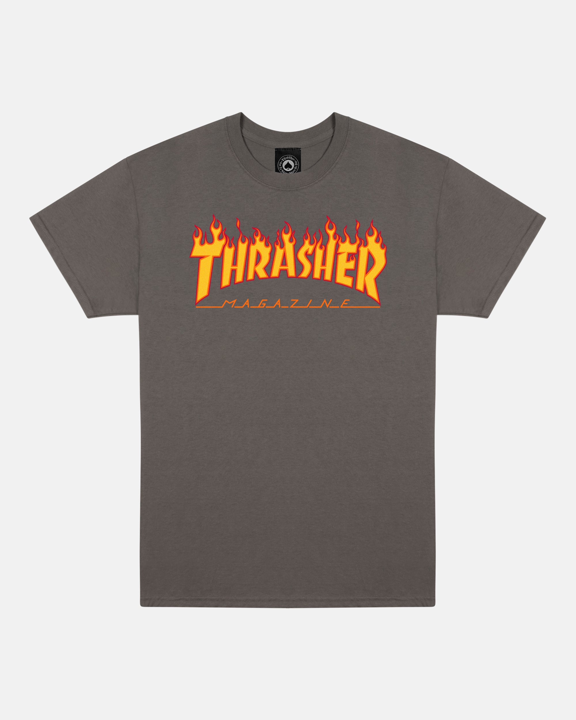 FLAME - TSHIRT - CHARCOAL – Thrasher Magazine