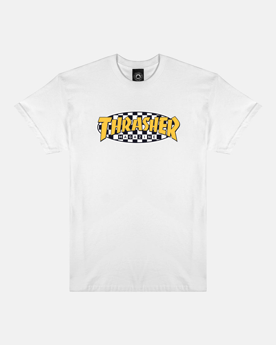 CHECKERED OVAL - T-SHIRT - WHITE