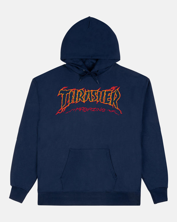 CRACKED BY EXTEENAGER - HOODIE - NAVY