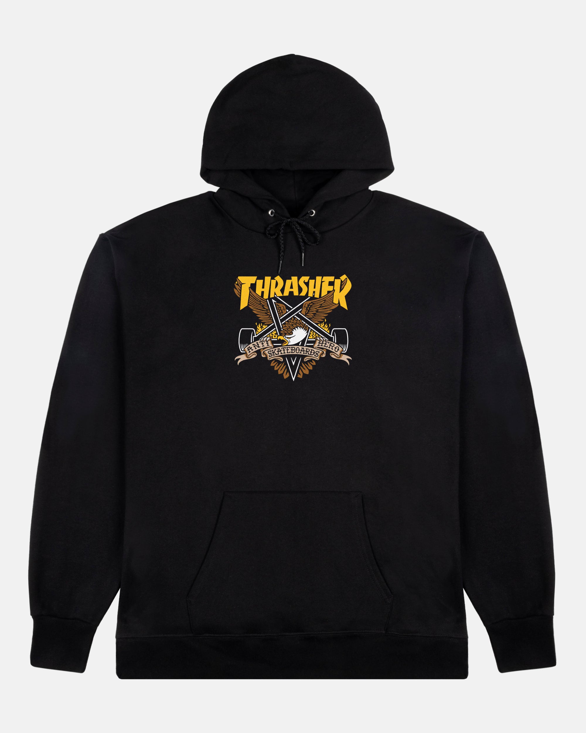 Black hoodie thrasher sale