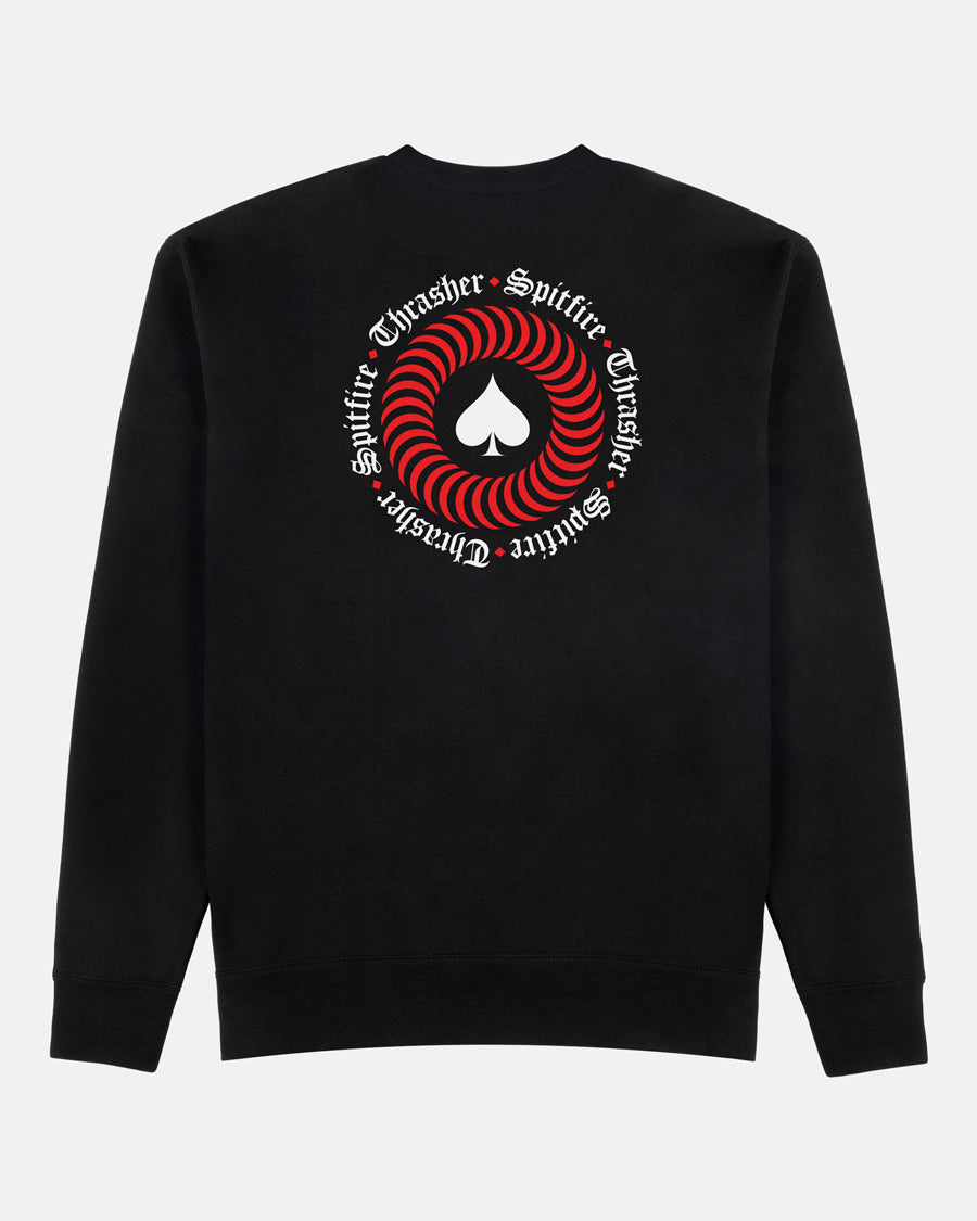 THRASHER X SPITFIRE - THE END OATH - CREWNECK - BLACK