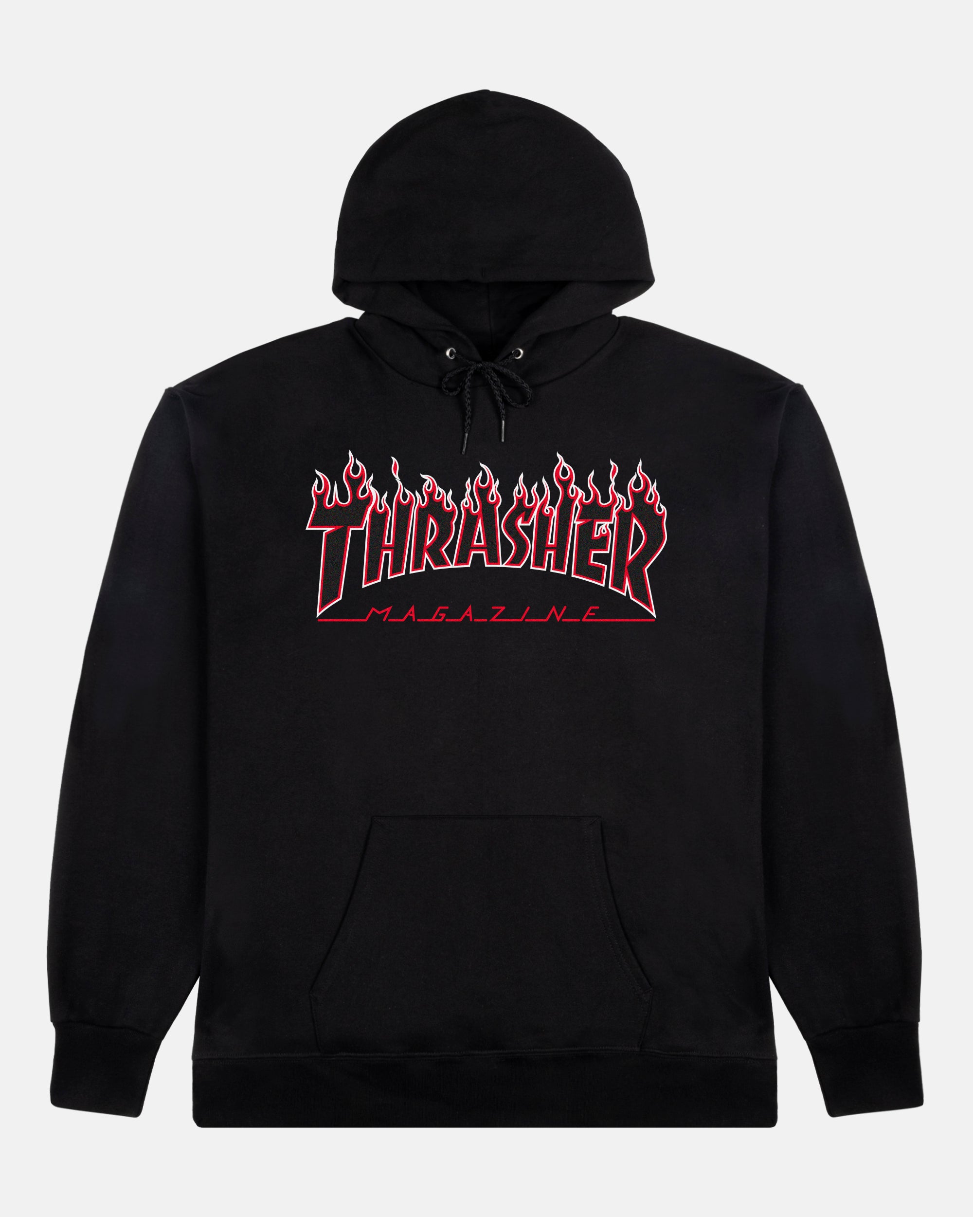 FLAME - HOODIE - BLACK & RED – Thrasher Magazine