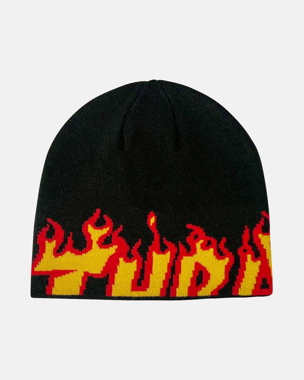 FLAME - SKULLY BEANIE - BLACK