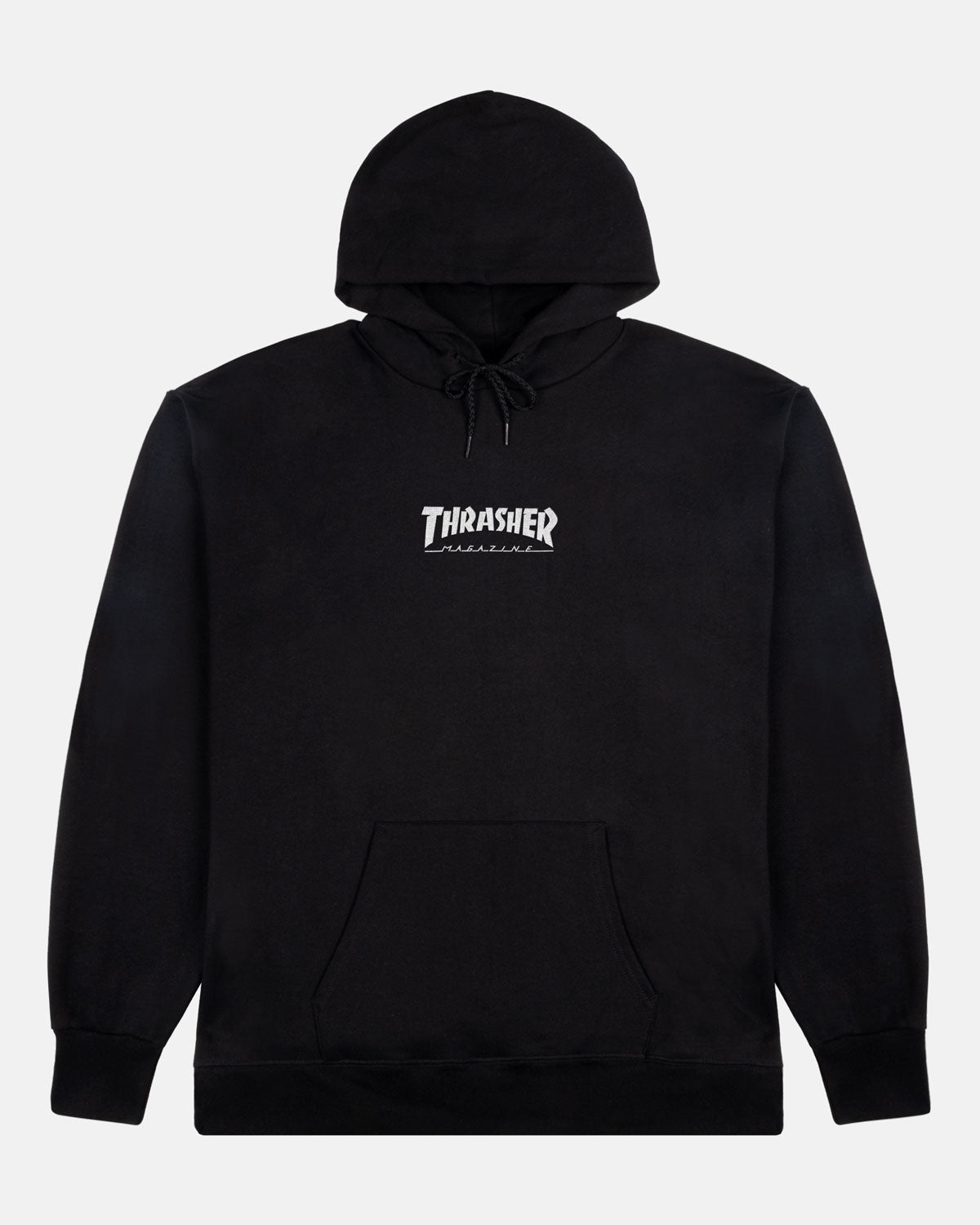 HEAVYWEIGHT EMBROIDERED MAG LOGO HOODIE - BLACK – Thrasher Magazine