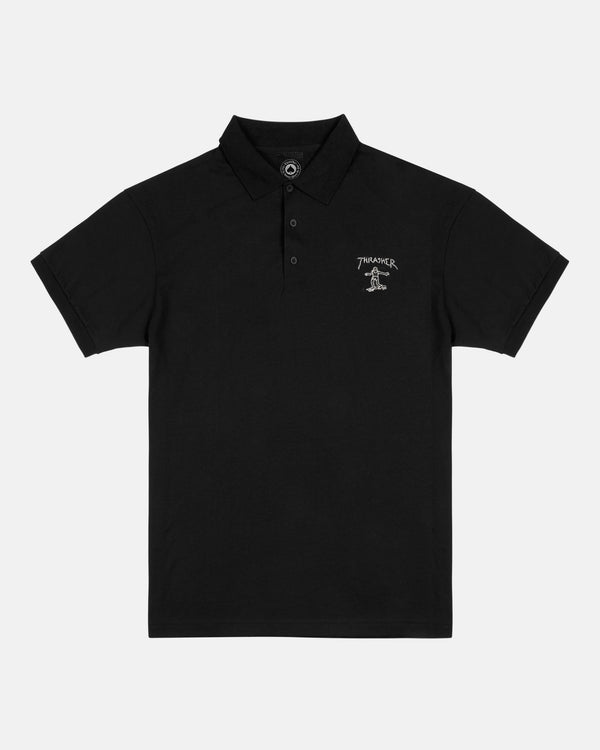 LITTLE GONZ EMBROIDERED - POLO - BLACK
