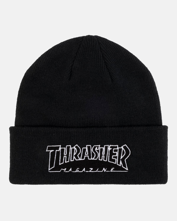 OUTLINED - BEANIE - BLACK