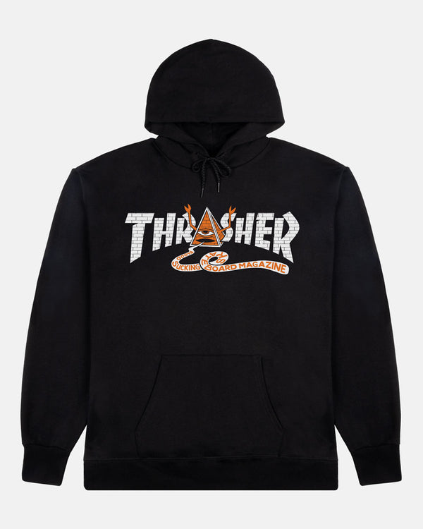 THRASHER X TOY MACHINE - PYRAMID - HOODIE - BLACK