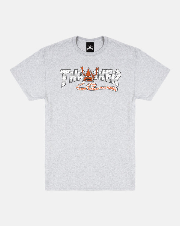 THRASHER X TOY MACHINE - PYRAMID - T-SHIRT - ASH GREY