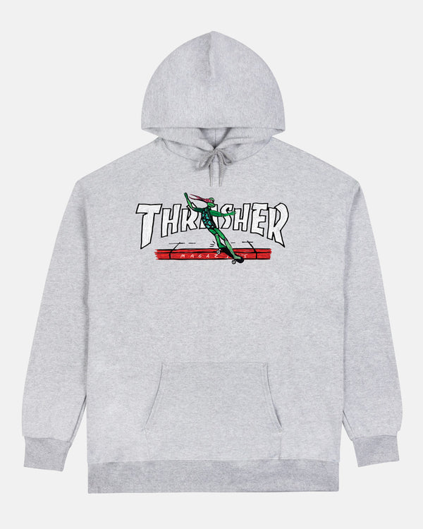 RED CURB BY LSD WORLDPEACE - HOODIE - ASH GREY