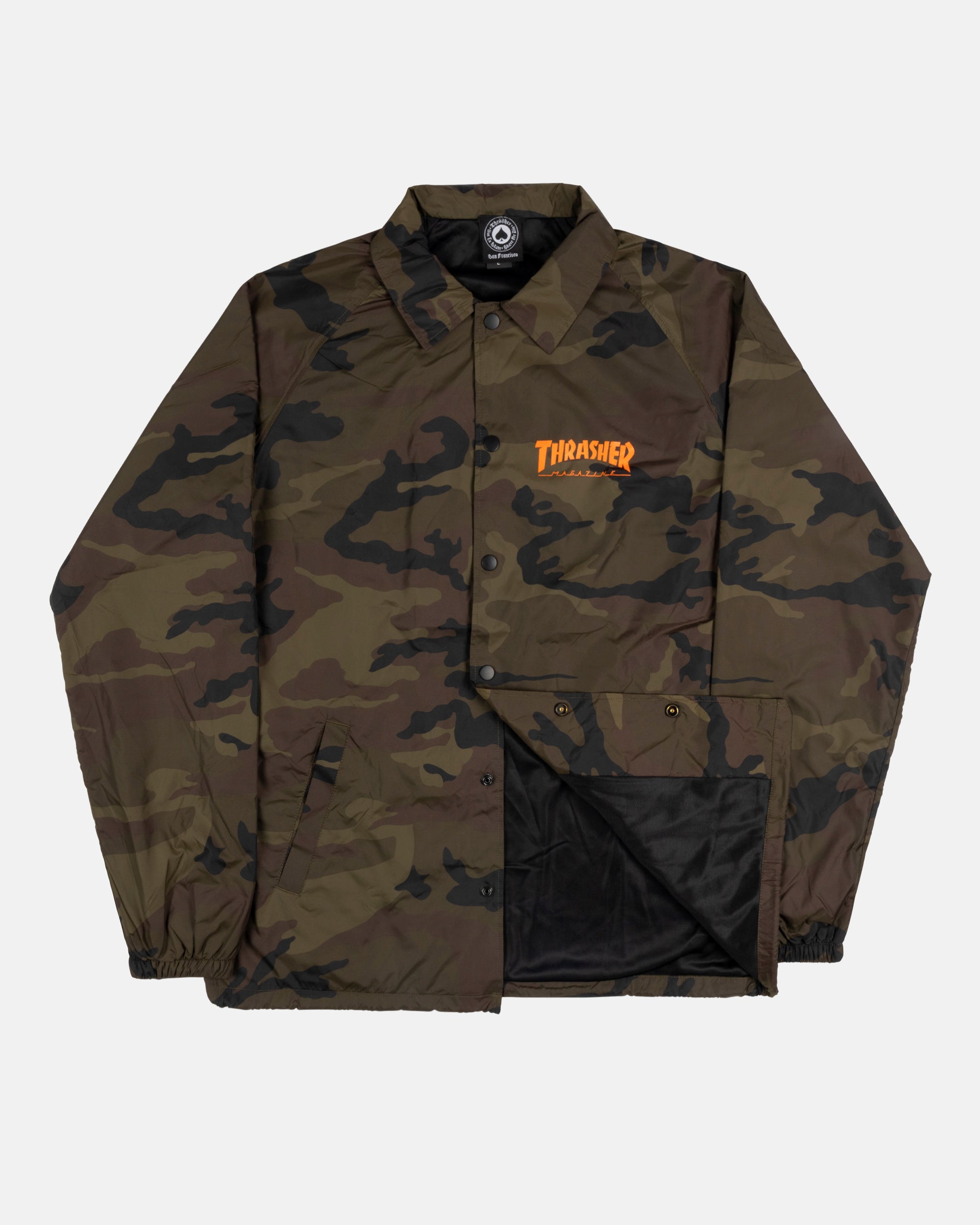 Thrasher pentagram outlet coach jacket black