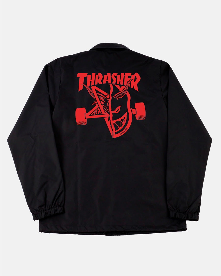 THRASHER X SPITFIRE - THRASH & BURN - COACH JACKET - BLACK