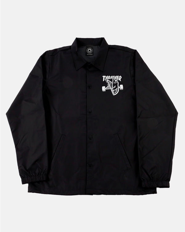 THRASHER X SPITFIRE - THRASH & BURN - COACH JACKET - BLACK