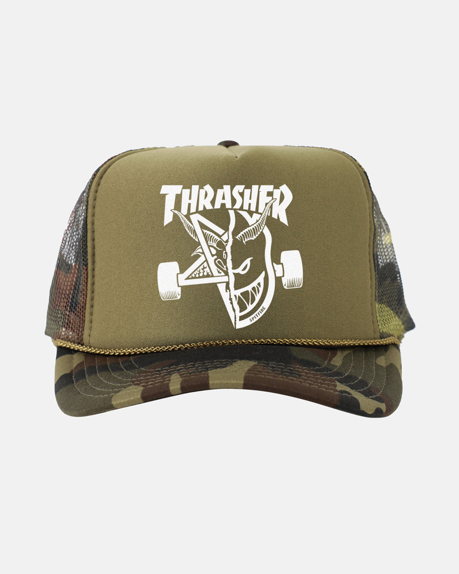 THRASHER X SPITFIRE - THRASH & BURN - TRUCKER - CAMO