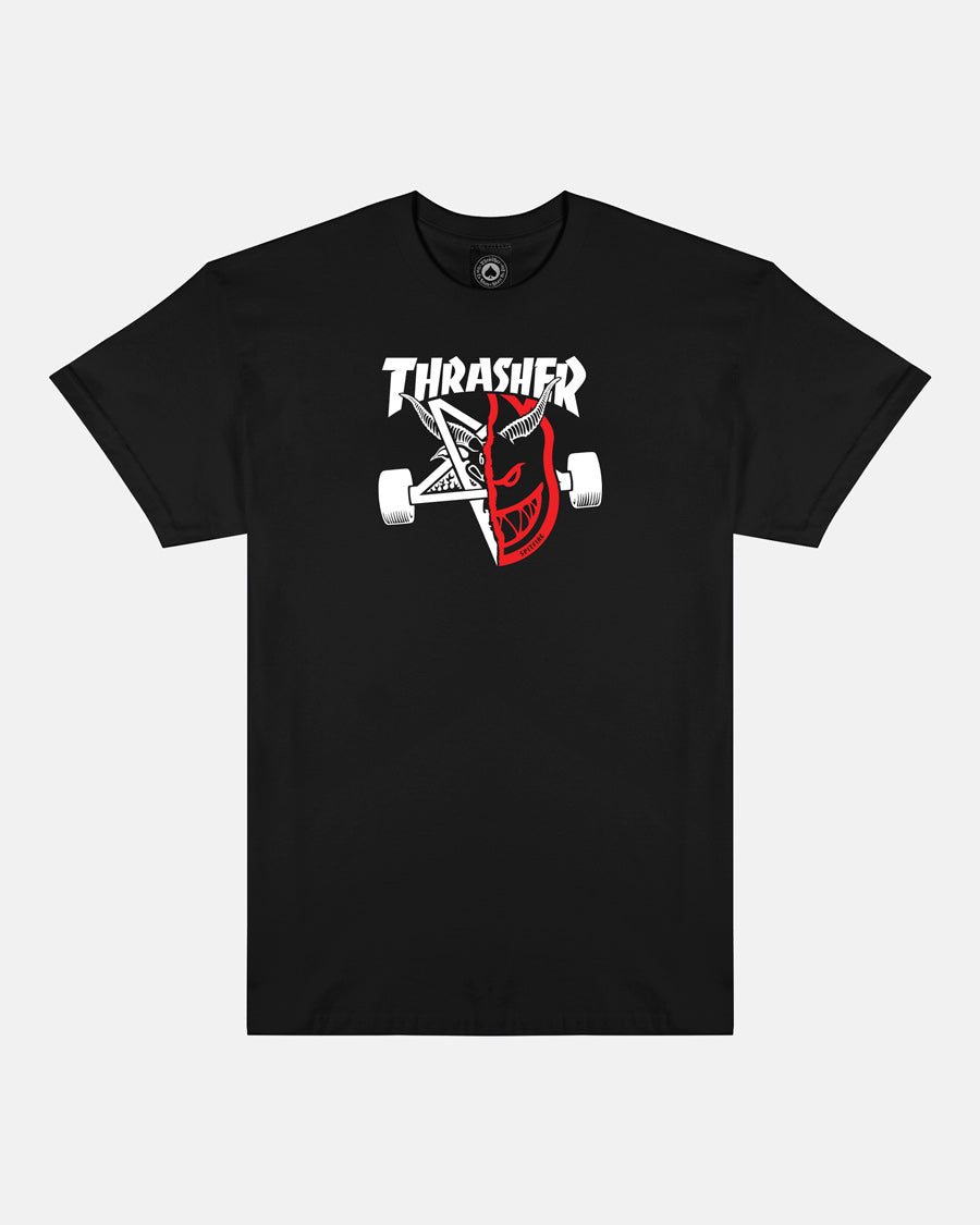 THRASHER X SPITFIRE - THRASH & BURN - T-SHIRT - BLACK