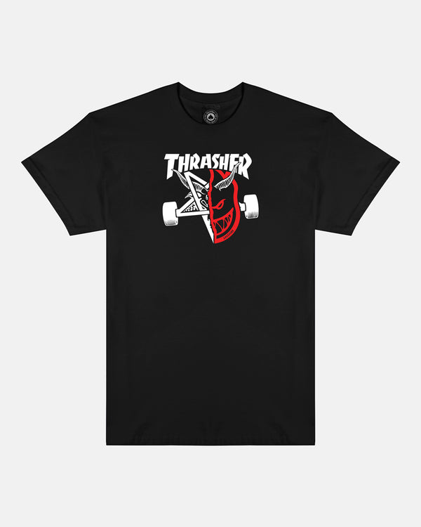 THRASHER X SPITFIRE - THRASH & BURN - T-SHIRT - BLACK