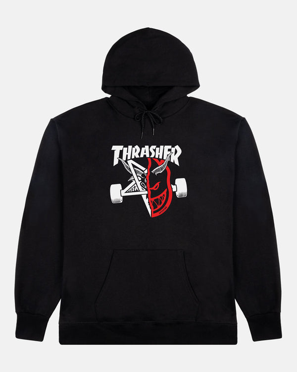 THRASHER X SPITFIRE - THRASH & BURN - HOODIE - BLACK