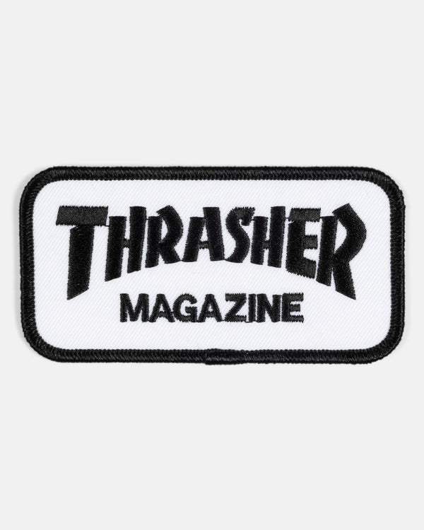 THRASHER MAGAZINE LOGO PATCH | WHITE & BLACK