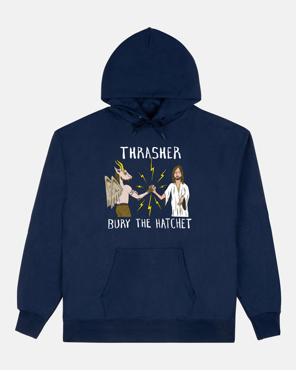 THRASHER X TOY MACHINE - B.T.H. - HOODIE - NAVY