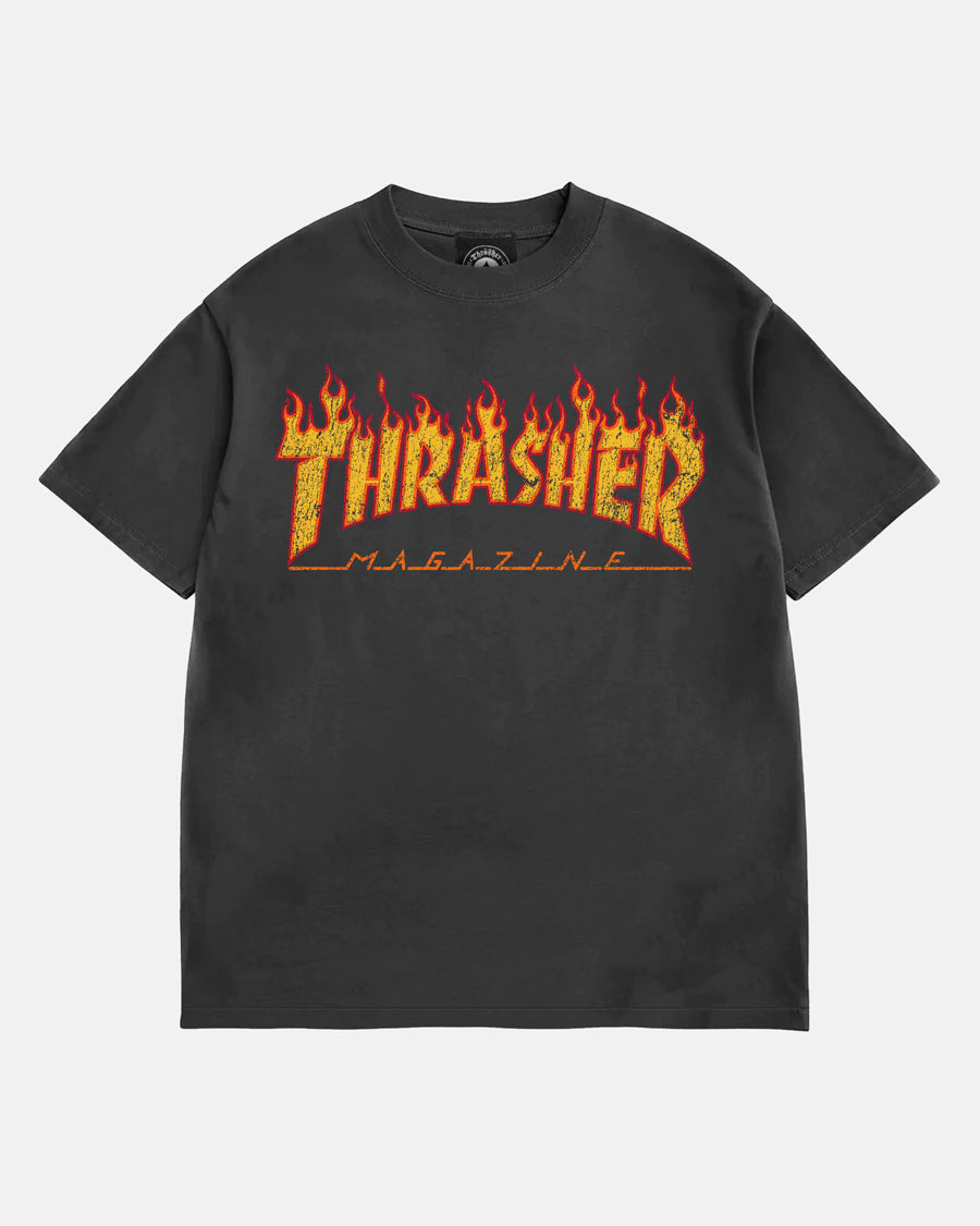 FLAME VINTAGE - T-SHIRT - BLACK