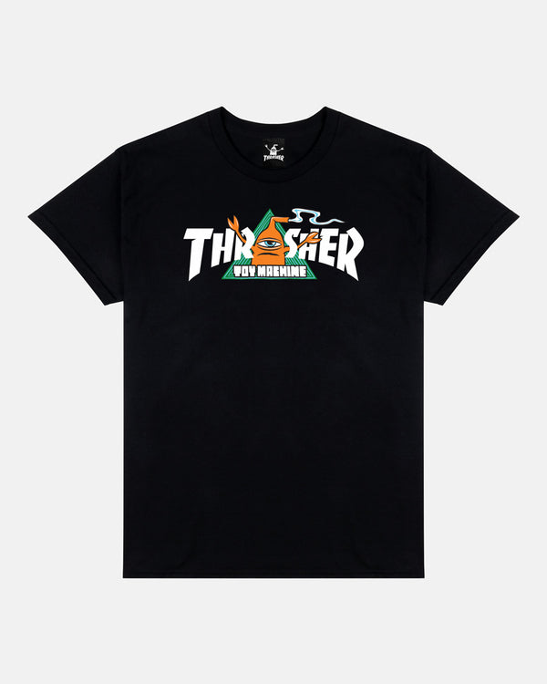 THRASHER X TOY MACHINE - VORTEX - T-SHIRT - BLACK