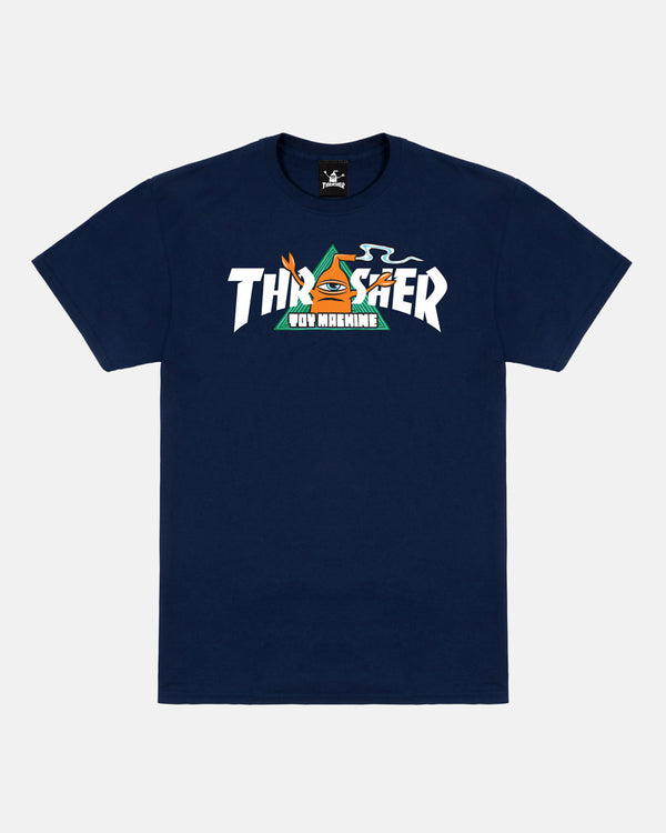 THRASHER X TOY MACHINE - VORTEX - T-SHIRT - NAVY