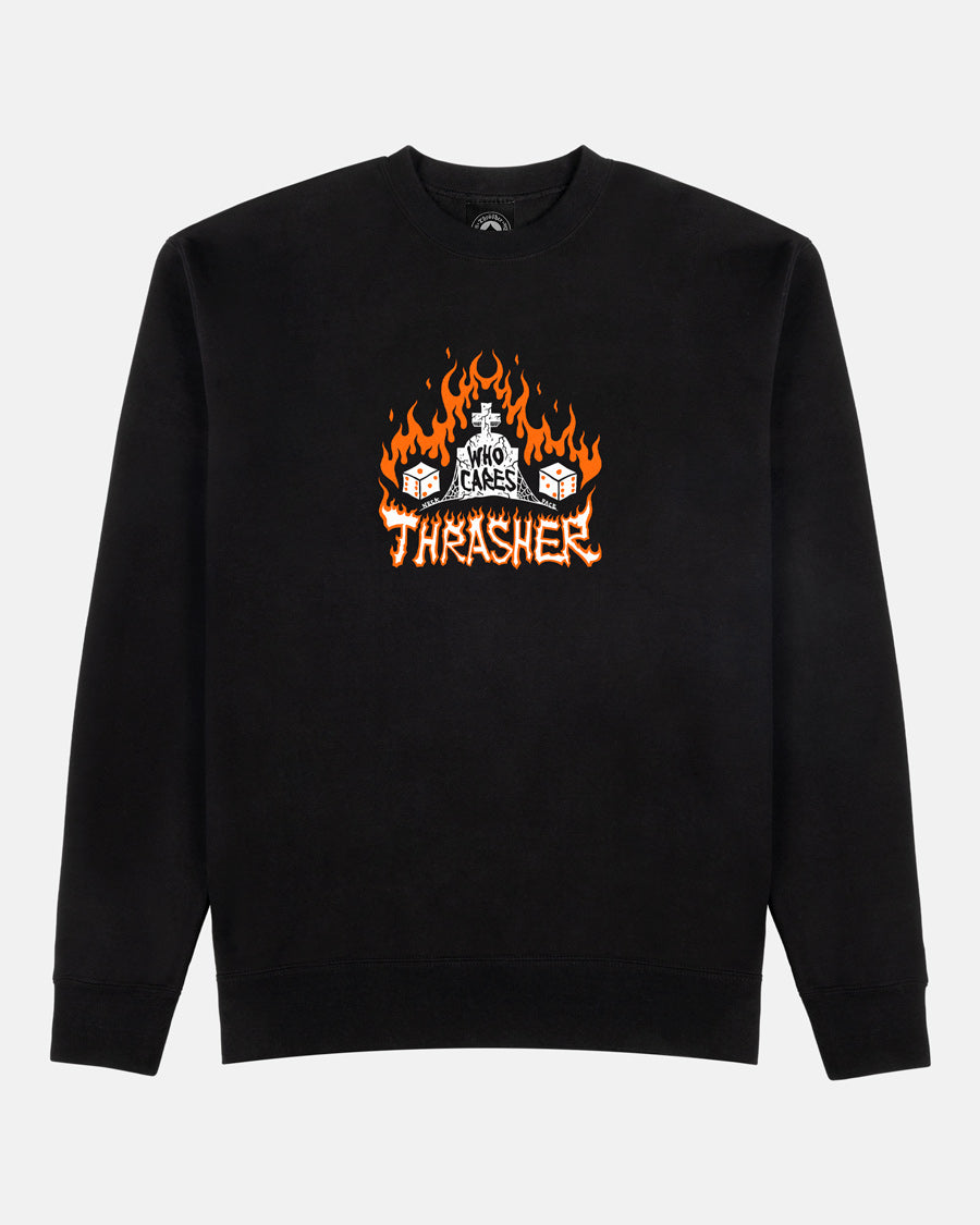 WHO CARES BY NECKFACE - CREWNECK - BLACK