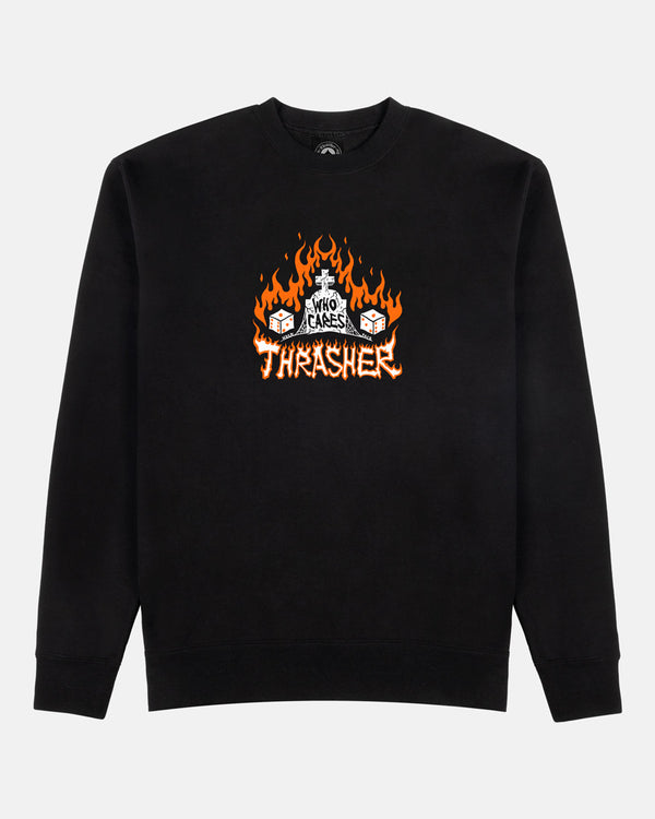 WHO CARES BY NECKFACE - CREWNECK - BLACK